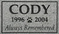 Gray Granite Pet Memorial